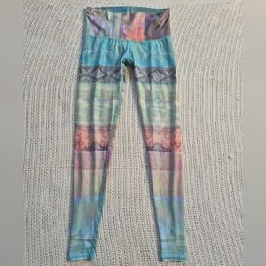 Teeki Tarot Magick Feather Southwest Aztec Hot Pant Leggings Small Yoga 27"